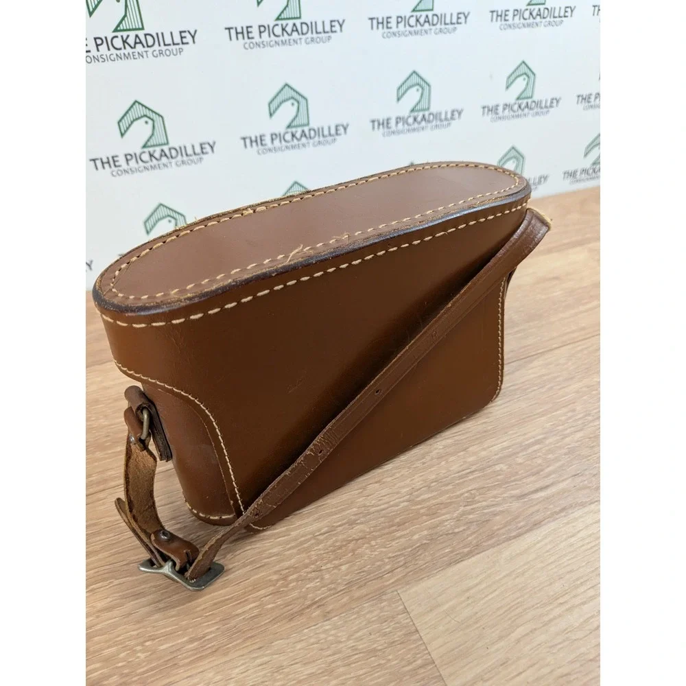 Vintage Ruko Rite-Case Brown Genuine Leather Camera Bag Hard Shell Japan Strap - Picture 6 of 11